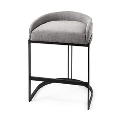 29" Grey Steel Low back Bar Chair - Homeroots