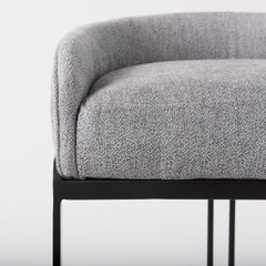 30" Gray And Black Low Back Bar Height Bar Chair - Homeroots