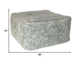 Light Gray Patterned Rectangle Pouf - Homeroots - Flyclothing LLC