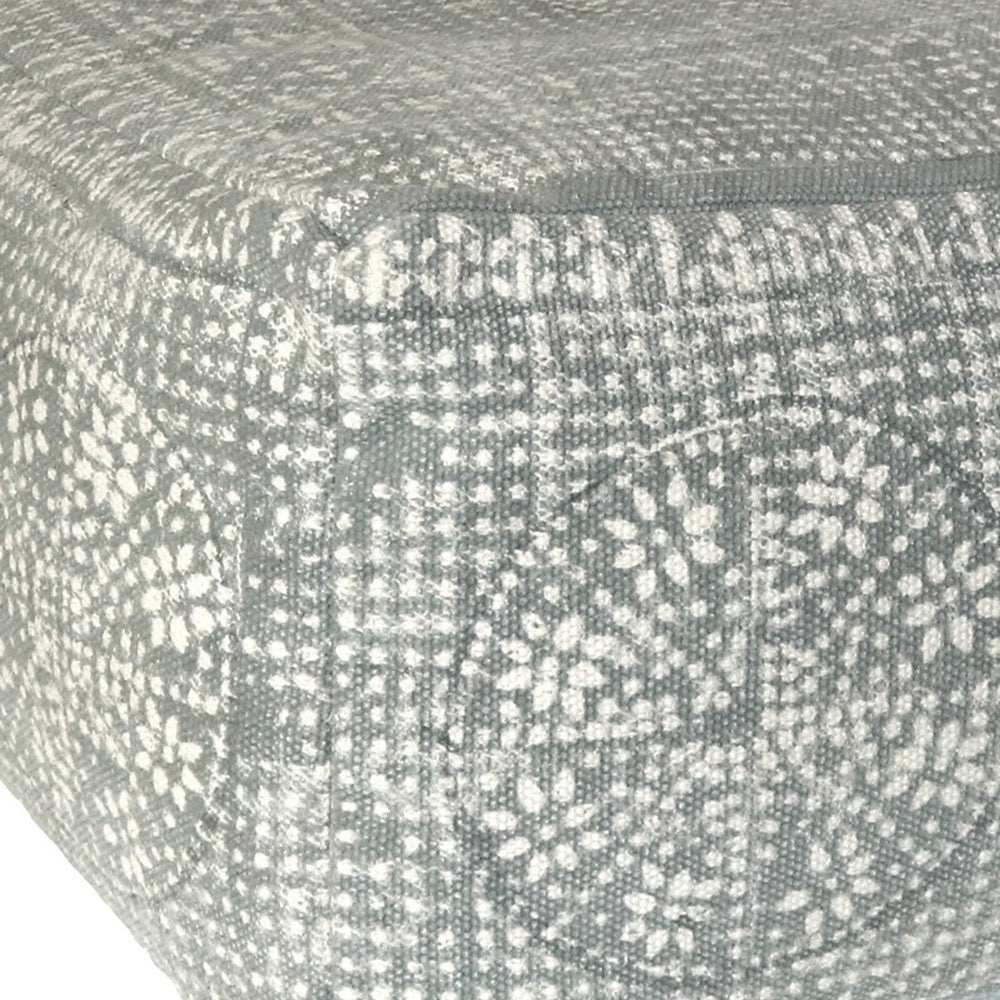 Light Gray Patterned Rectangle Pouf - Homeroots - Flyclothing LLC
