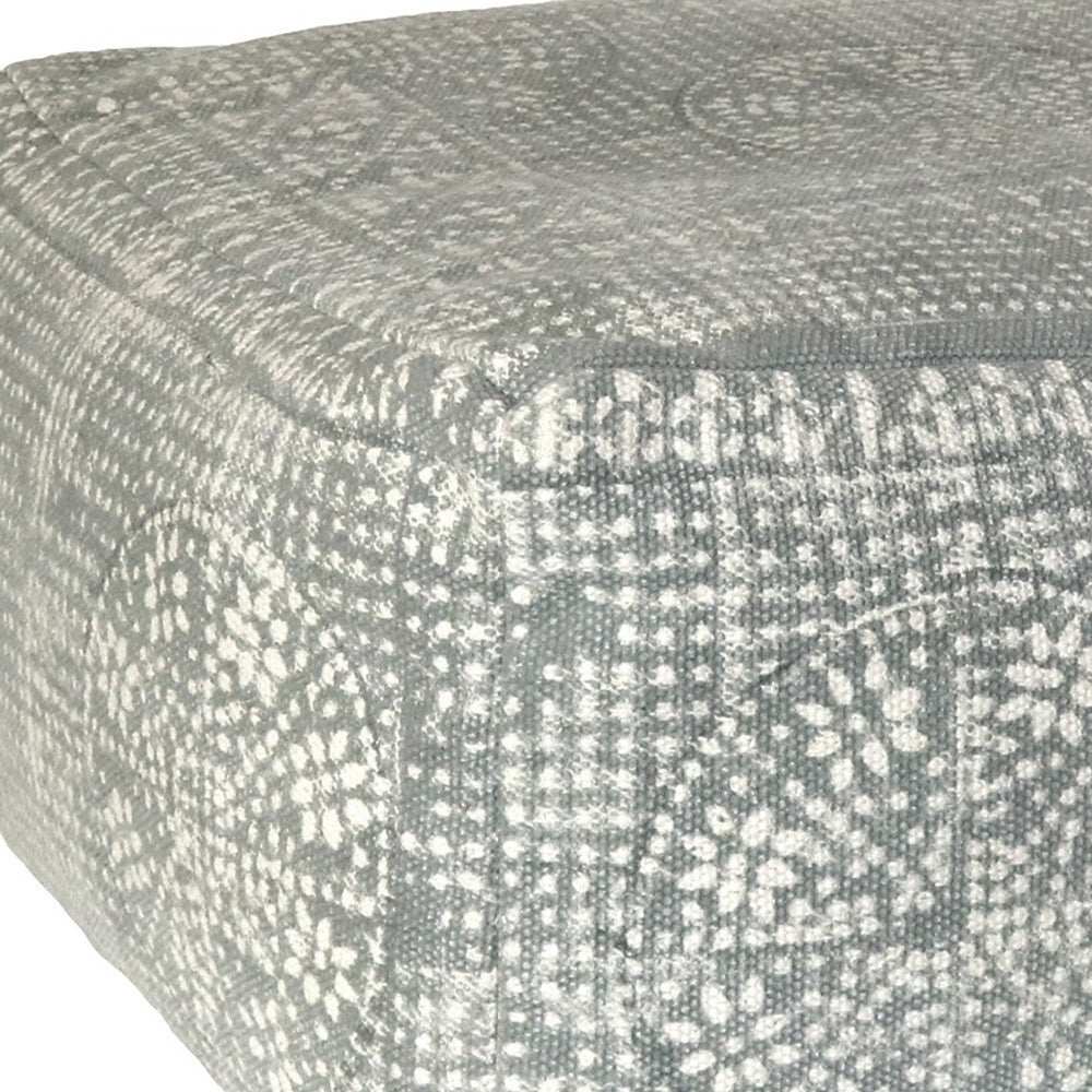 Light Gray Patterned Rectangle Pouf - Homeroots - Flyclothing LLC