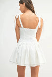 MABLE Shoulder Tie Corset Panel Mini Dress - Trendsi