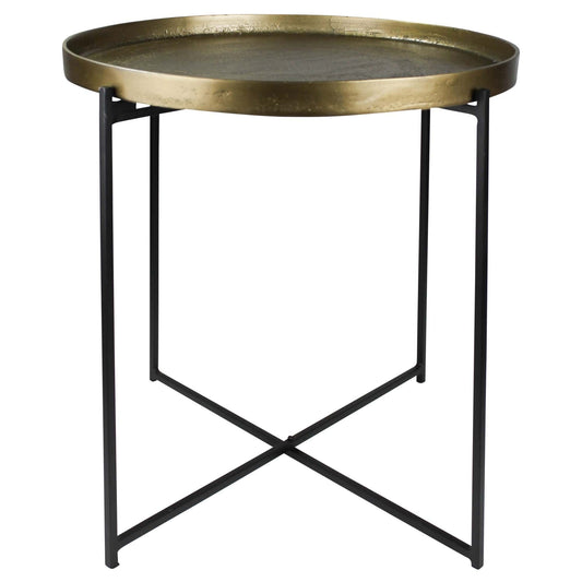 Gold Metal Tray Top Table - Homeroots