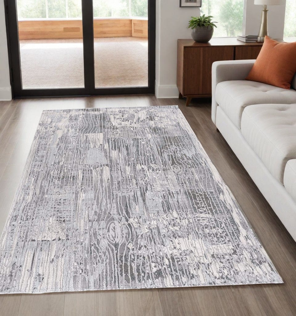 5' X 7' Blue Abstract Power Loom Area Rug - Homeroots