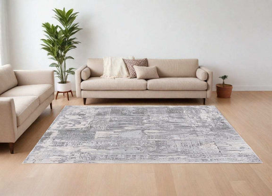 6' X 9' Blue Abstract Power Loom Area Rug - Homeroots - Flyclothing LLC