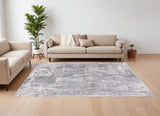 6' X 9' Blue Abstract Power Loom Area Rug - Homeroots