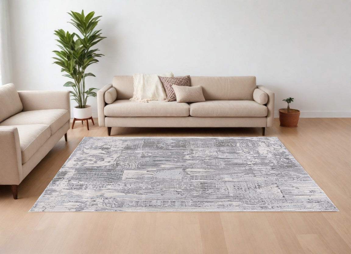 8' X 10' Blue Abstract Power Loom Area Rug - Homeroots - Flyclothing LLC