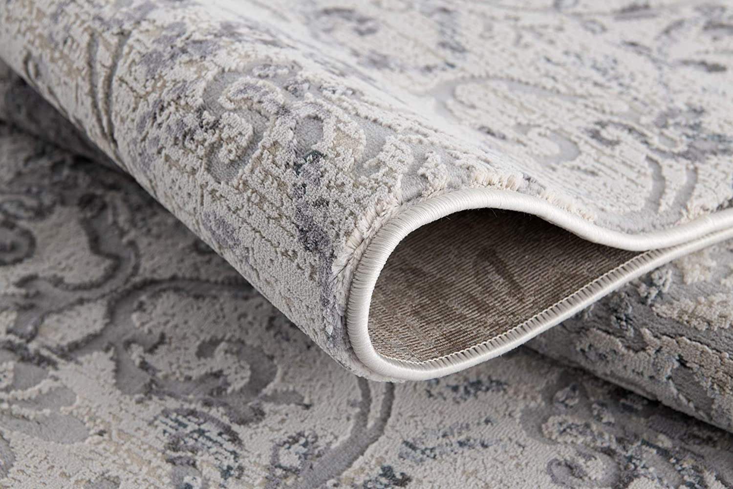 5' X 8' Cream Toile Power Loom Area Rug - Homeroots - Flyclothing LLC