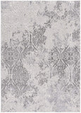 5' X 8' Cream And Gray Tinted Ogee Pattern Area Rug - Homeroots