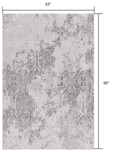 5' X 8' Cream And Gray Tinted Ogee Pattern Area Rug - Homeroots - Flyclothing LLC