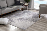 7' X 10' Cream And Gray Tinted Ogee Pattern Area Rug - Homeroots - Flyclothing LLC