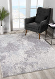 7' X 10' Cream And Gray Tinted Ogee Pattern Area Rug - Homeroots