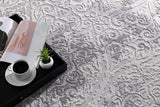 8' X 11' Cream And Gray Tinted Ogee Pattern Area Rug - Homeroots