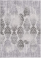 5' X 7' Gray Damask Power Loom Area Rug - Homeroots - Flyclothing LLC