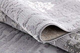 8' X 10' Gray Damask Power Loom Area Rug - Homeroots - Flyclothing LLC