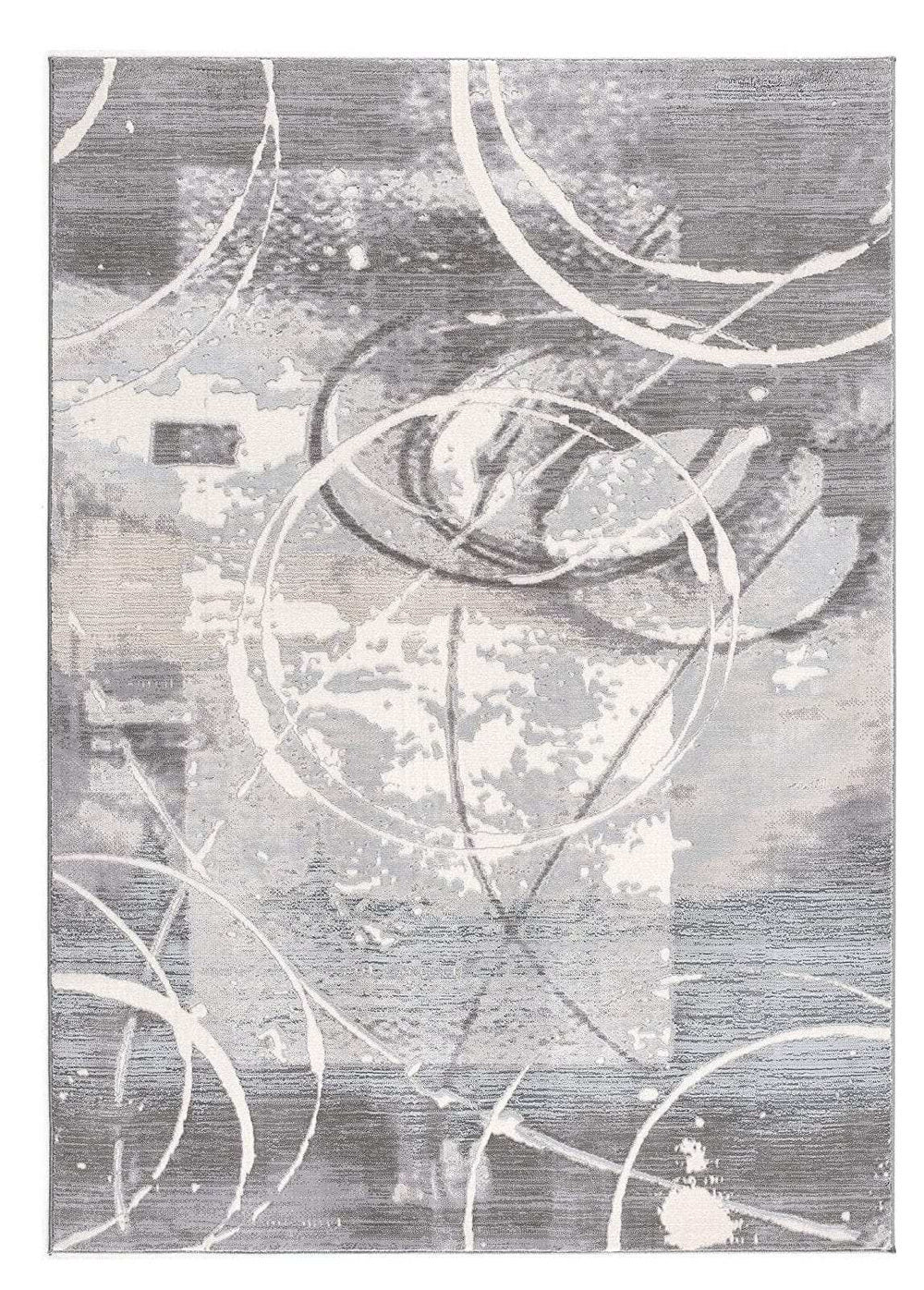 5' X 7' Gray Abstract Power Loom Area Rug - Homeroots - Flyclothing LLC