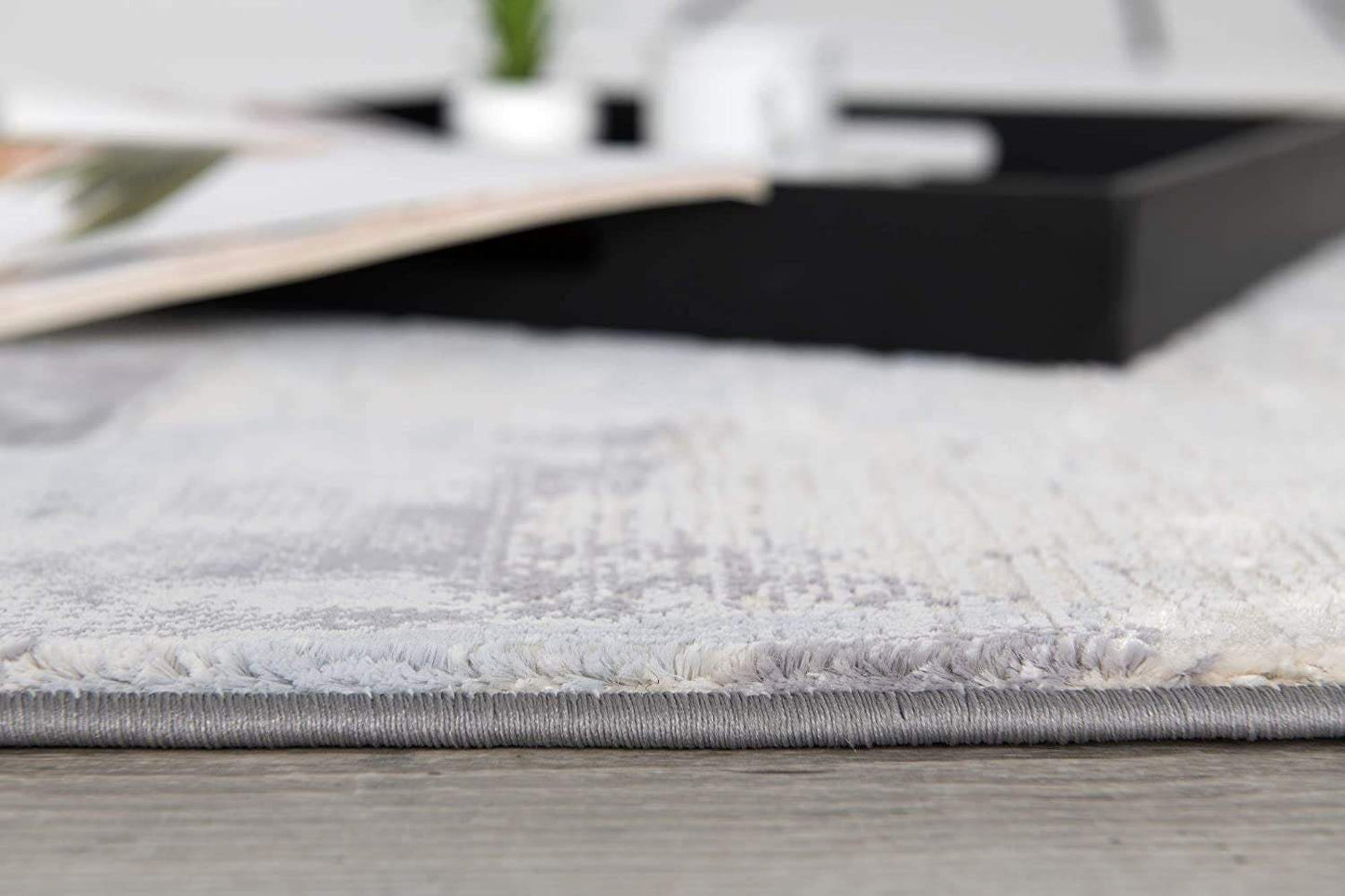 5' X 7' Gray Abstract Power Loom Area Rug - Homeroots - Flyclothing LLC