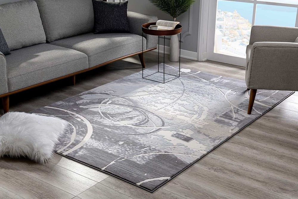 6' X 9' Gray Abstract Power Loom Area Rug - Homeroots - Flyclothing LLC