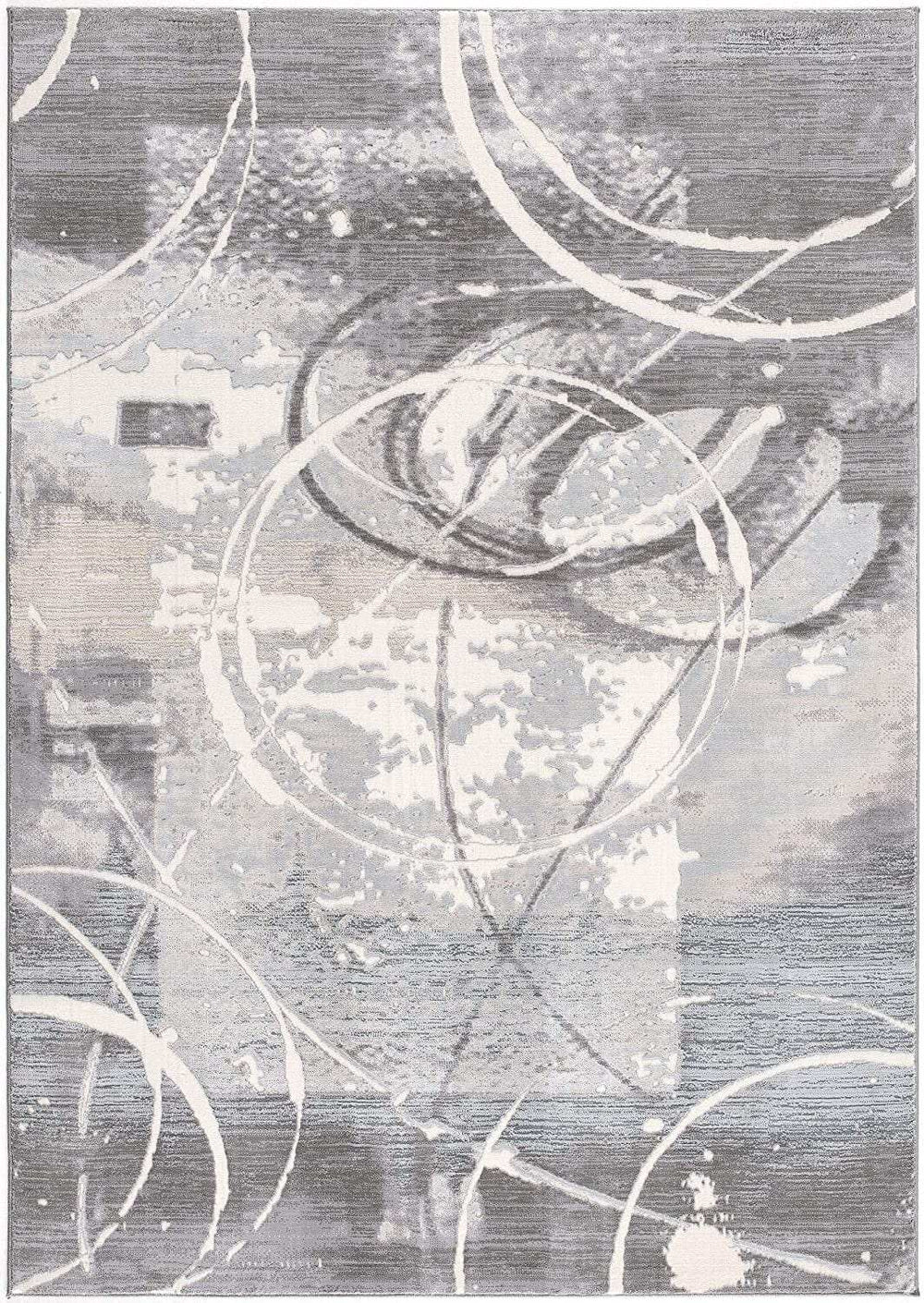 6' X 9' Gray Abstract Power Loom Area Rug - Homeroots - Flyclothing LLC