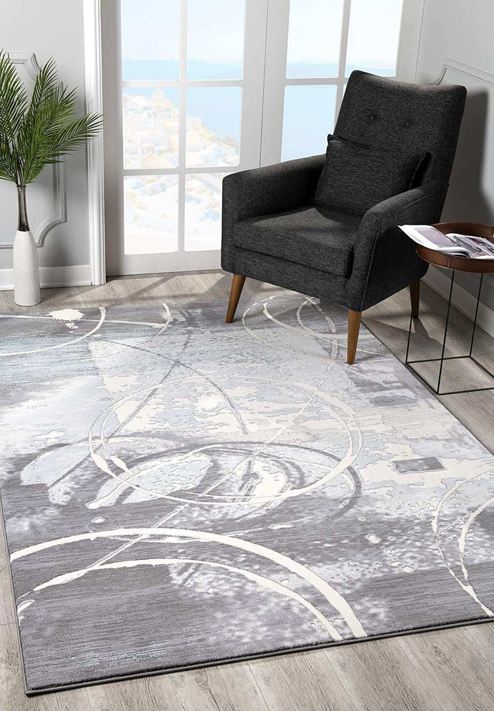 6' X 9' Gray Abstract Power Loom Area Rug - Homeroots - Flyclothing LLC