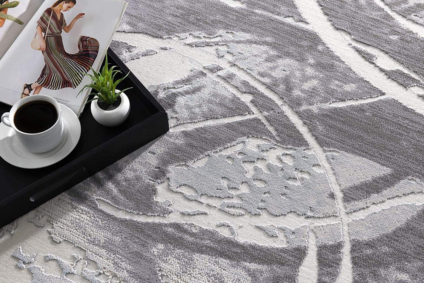 6' X 9' Gray Abstract Power Loom Area Rug - Homeroots - Flyclothing LLC