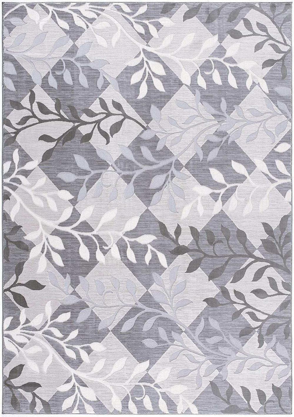 7' X 10' Gray Diamond And Vines Area Rug - Homeroots - Flyclothing LLC