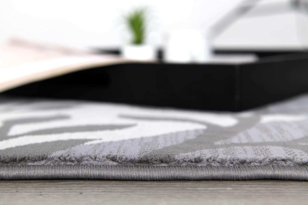 7' X 10' Gray Diamond And Vines Area Rug - Homeroots - Flyclothing LLC