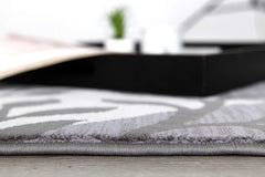 7' X 10' Gray Diamond And Vines Area Rug - Homeroots