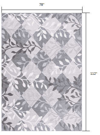 7' X 10' Gray Diamond And Vines Area Rug - Homeroots - Flyclothing LLC