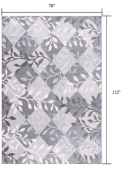 7' X 10' Gray Diamond And Vines Area Rug - Homeroots