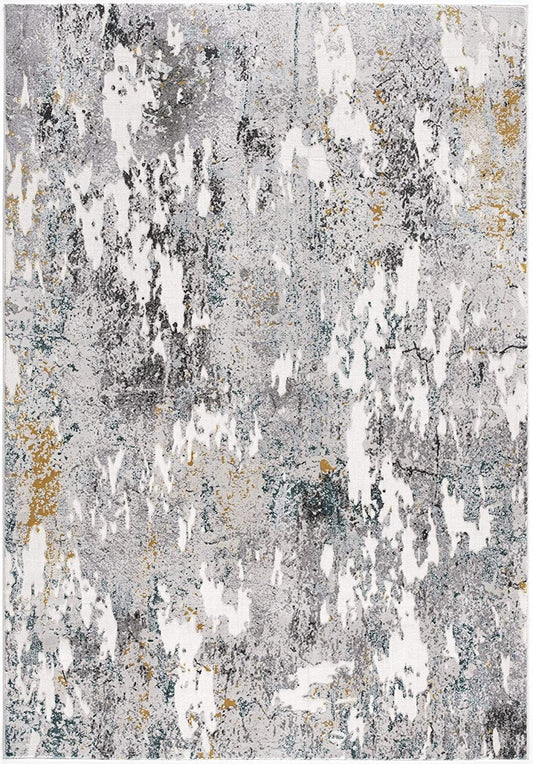 8' X 10' Gray Abstract Power Loom Area Rug - Homeroots