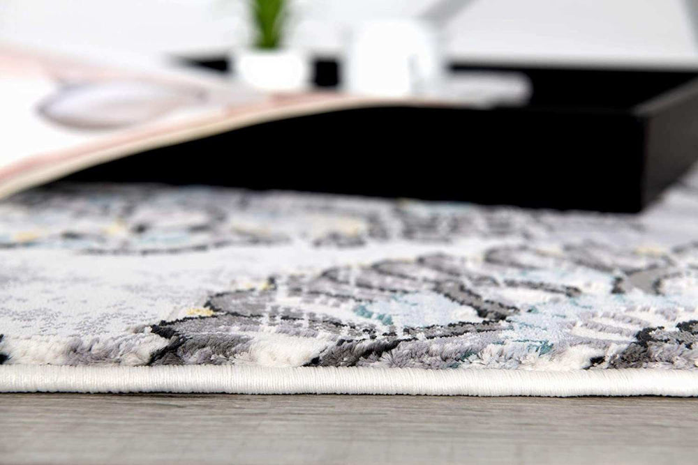 5' X 7' Gray Damask Power Loom Area Rug - Homeroots - Flyclothing LLC