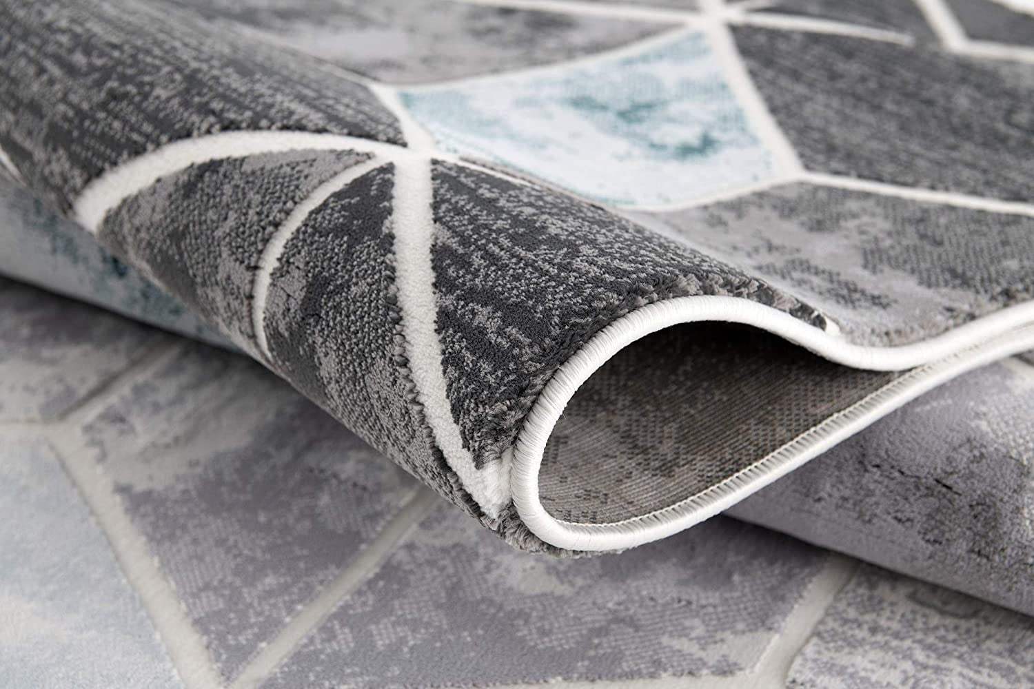 8' X 10' Gray Geometric Power Loom Area Rug - Homeroots - Flyclothing LLC