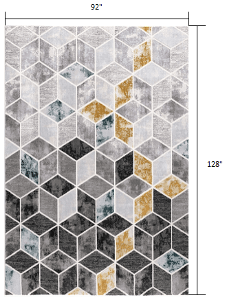 8' X 10' Gray Geometric Power Loom Area Rug - Homeroots - Flyclothing LLC