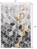 8' X 10' Gray Geometric Power Loom Area Rug - Homeroots - Flyclothing LLC