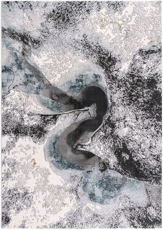 8' X 10' Gray Abstract Power Loom Area Rug - Homeroots - Flyclothing LLC