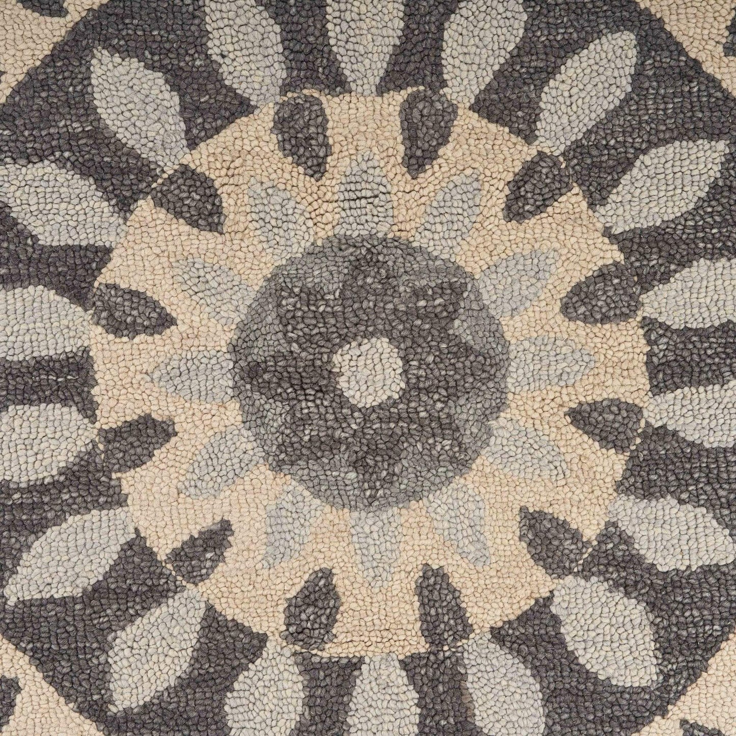4' Round Gray Floral Bloom Area Rug - Homeroots - Flyclothing LLC