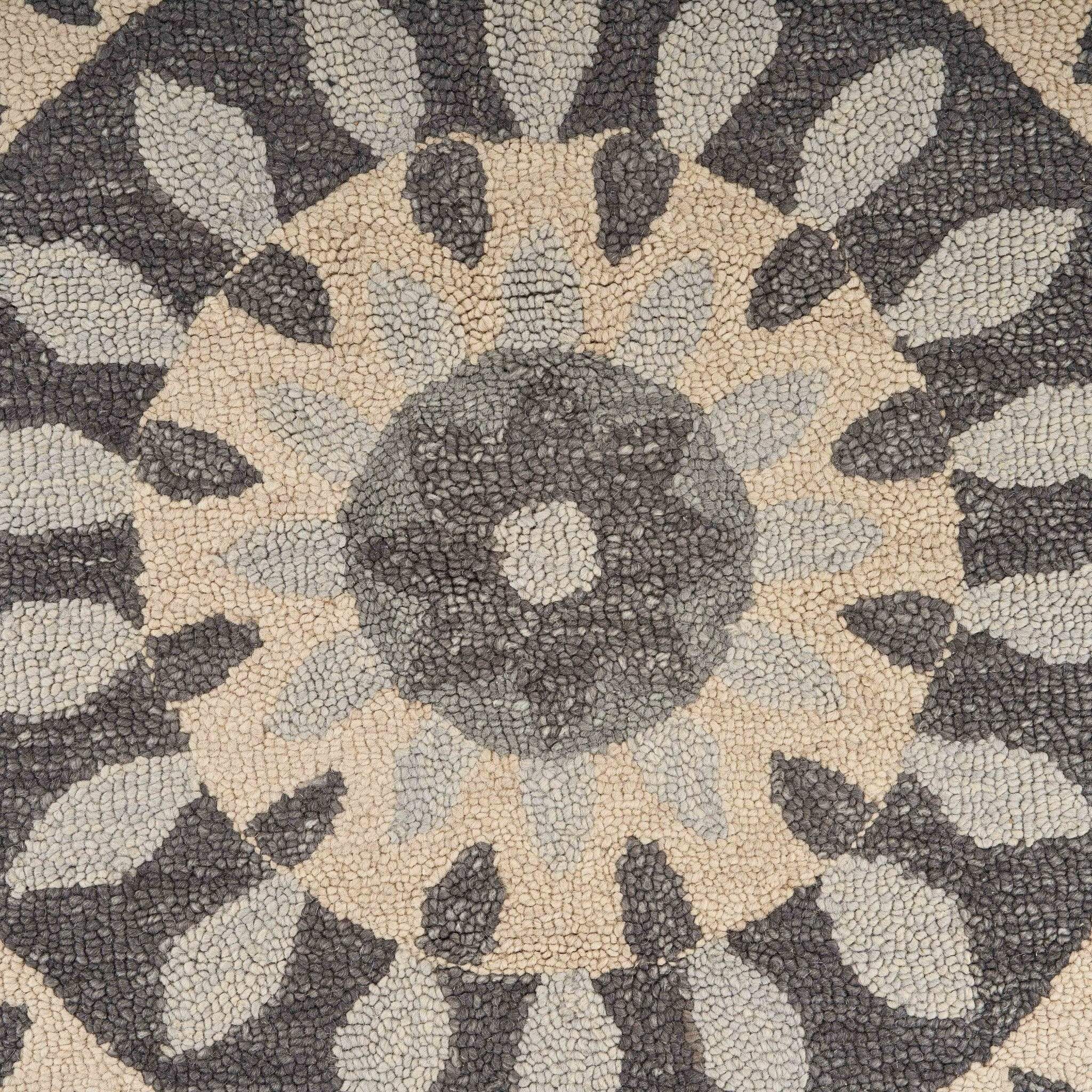 4' Round Gray Floral Bloom Area Rug - Homeroots - Flyclothing LLC