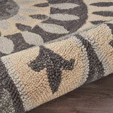 4' Round Gray Floral Bloom Area Rug - Homeroots - Flyclothing LLC