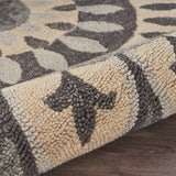 4' Round Gray Floral Bloom Area Rug - Homeroots
