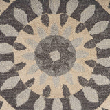 6' Gray Round Wool Geometric Hand Tufted Area Rug - Homeroots - Flyclothing LLC