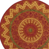 4' Round Orange Decorative Area Rug - Homeroots