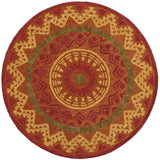 4' Round Orange Decorative Area Rug - Homeroots