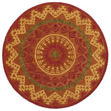 4' Round Orange Decorative Area Rug - Homeroots