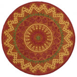 6' Round Orange Decorative Area Rug - Homeroots - Flyclothing LLC