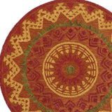 6' Round Orange Decorative Area Rug - Homeroots