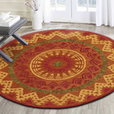 6' Round Orange Decorative Area Rug - Homeroots - Flyclothing LLC