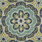 4' Round Green Floral Artwork Area Rug - Homeroots - Flyclothing LLC