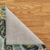 6' Green Round Wool Geometric Hand Tufted Area Rug - Homeroots