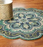 6' Green Round Wool Geometric Hand Tufted Area Rug - Homeroots - Flyclothing LLC